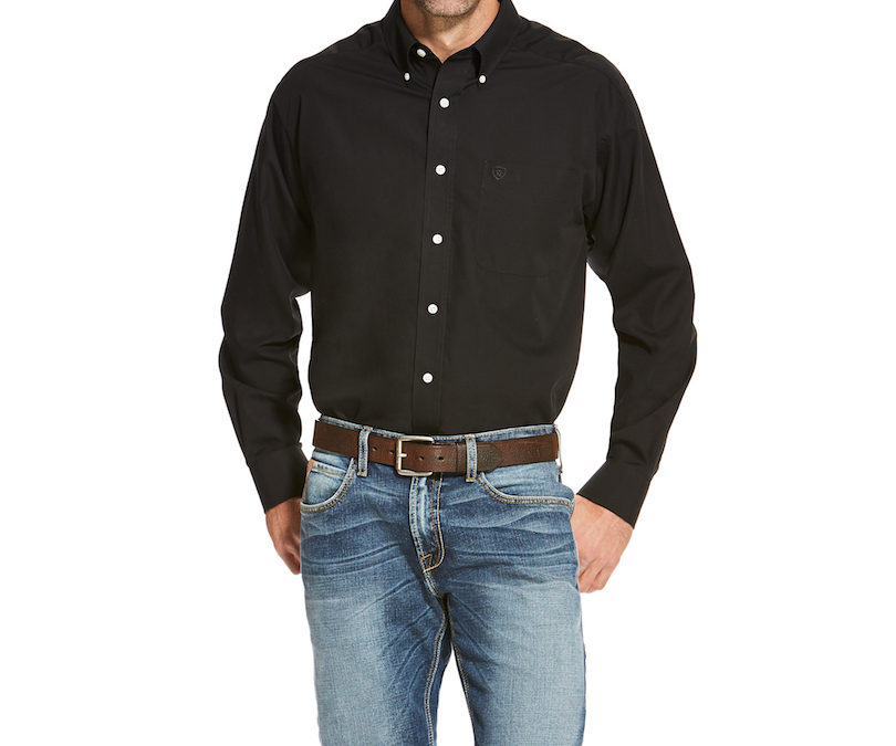 Ariat® Black Wrinkle Free Solid Long Sleeve Shirt