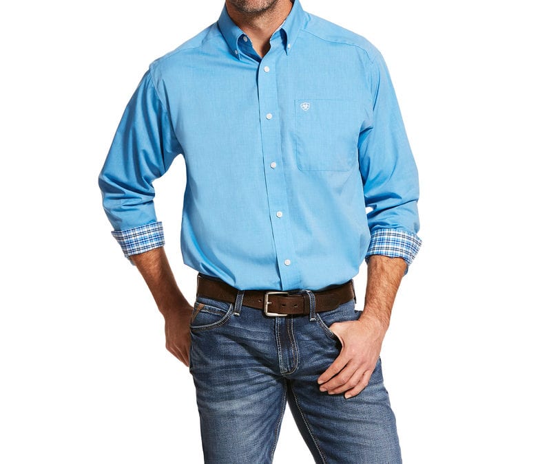 Ariat® Swedish Blue WF Solid Pinpoint Shirt