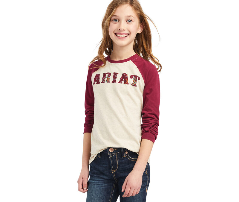 Ariat® Oatmeal Heather R.E.A.L. Zuma Baseball Zuma LS Girl’s Shirt