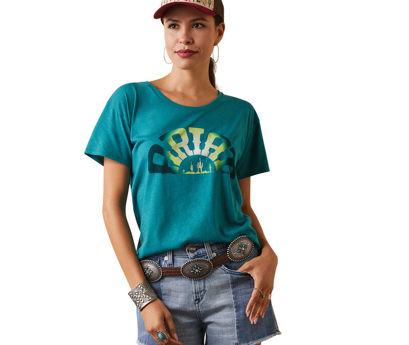 Ariat® Teal Green Heather Ariat Rainbow SS Women’s T-Shirt