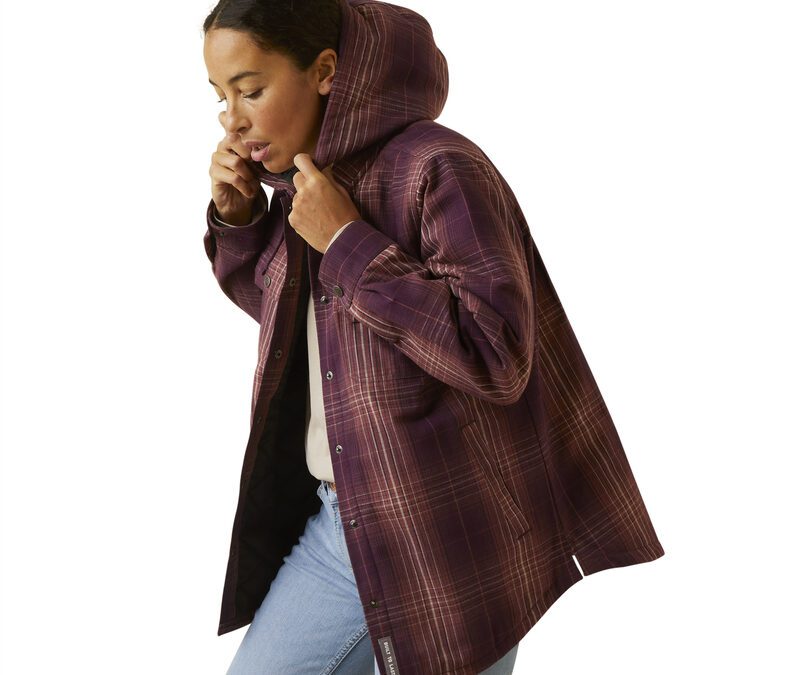 Ariat® Potent Purple Plaid Rebar® Flannel Women’s Shirt Jacket